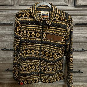 PRNTD by Polymer Shirt Mens L Long Sleeve Full Zip Aztec Southwest Print